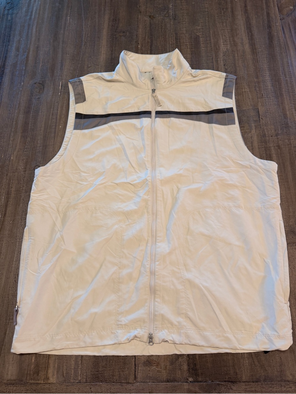 Nike Golf Gilet Vest Mens Large White Full Zip Sleeveless Zip Pockets Layering